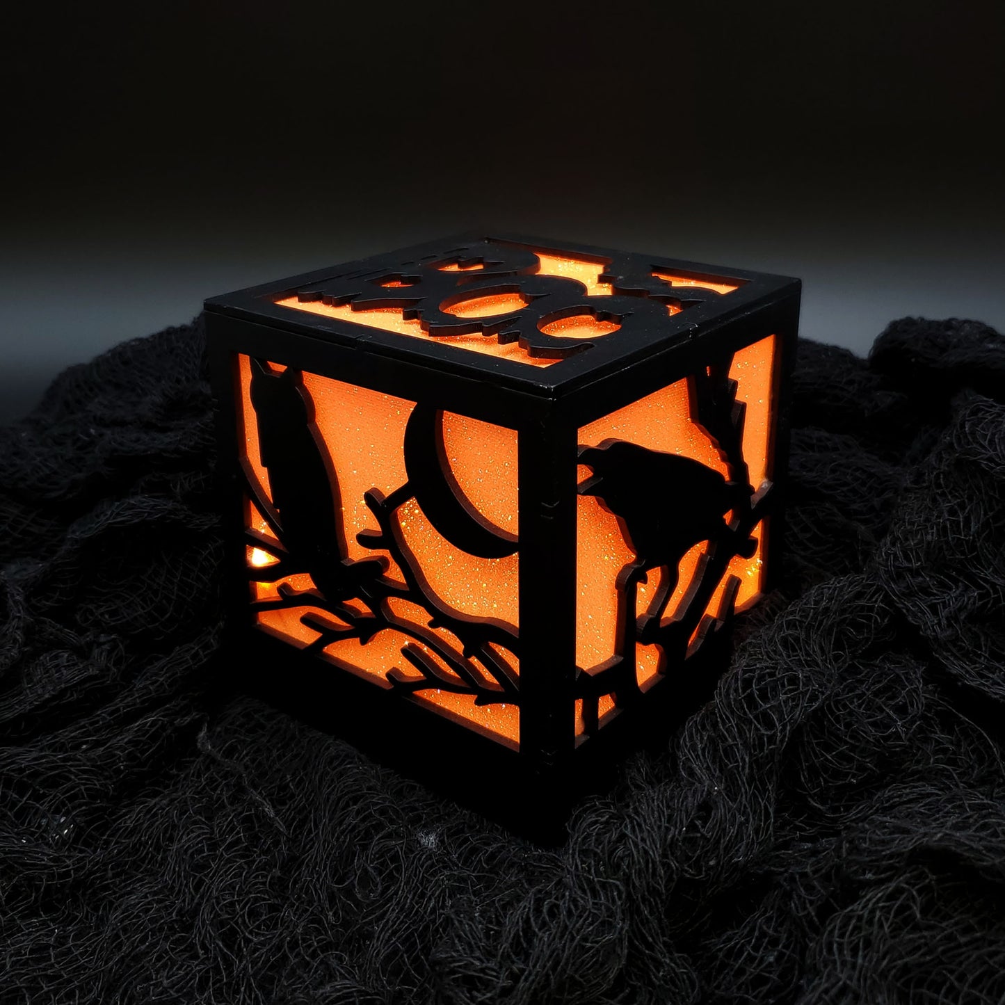 Battery Operated Halloween Box - Orange